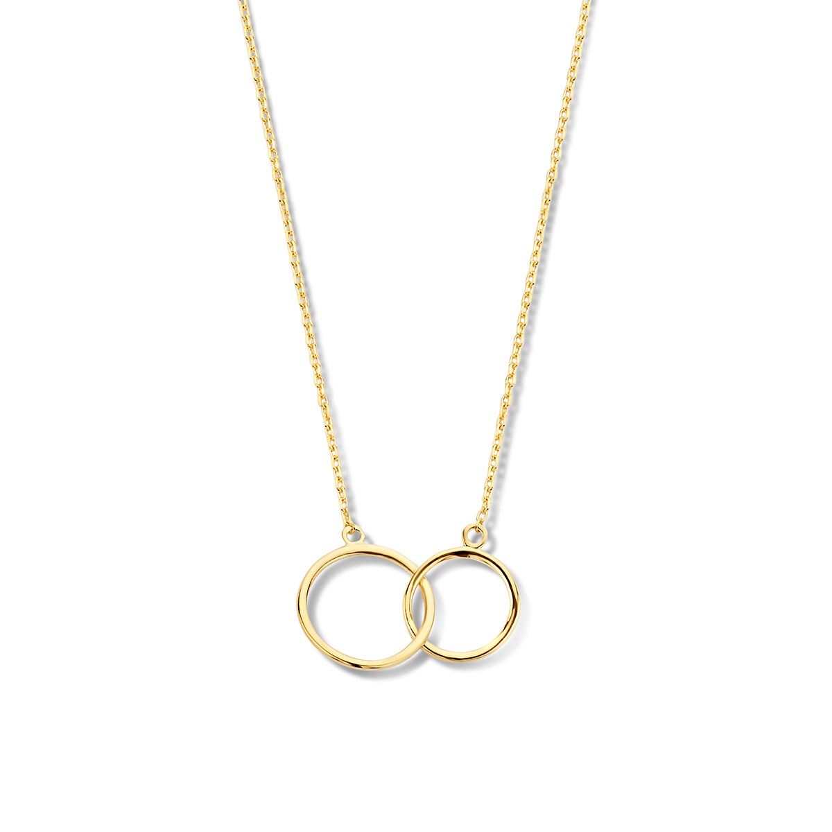 9k Goud 2 Ringen Collier 40-42-44cm