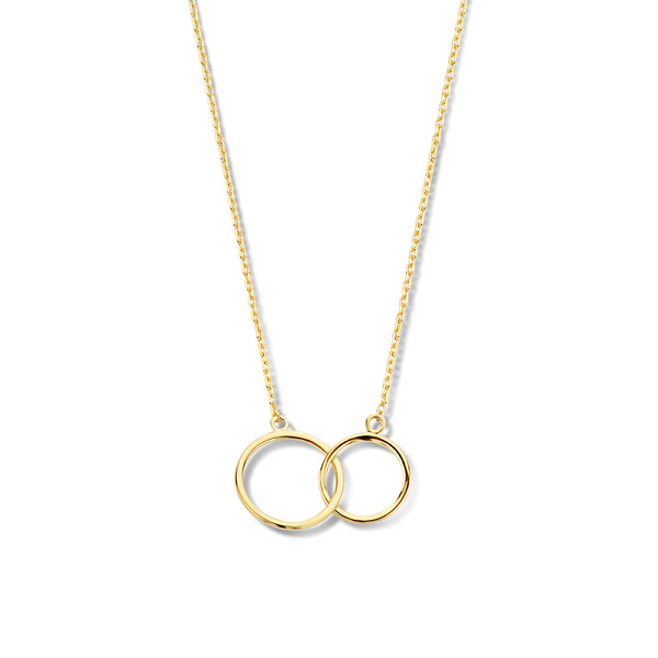 9k Goud 2 Ringen Collier 40-42-44cm