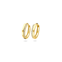 9k Goud Zirkonia Klap Creool 12x2.5mm