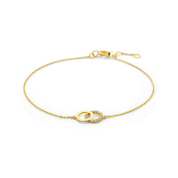 9k Goud Zirkonia Armband 16,5-17,5-18,5cm