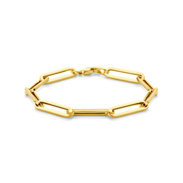 9k Goud Karabijnsluiting Paperclip Armband 6.0mm