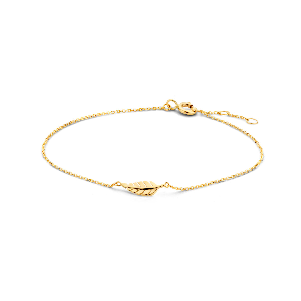 9k Goud Veer Armband 16-17-18cm