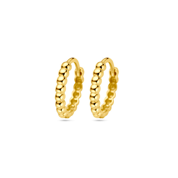9k Goud Bolletjes Klap Creool 13.5x2mm