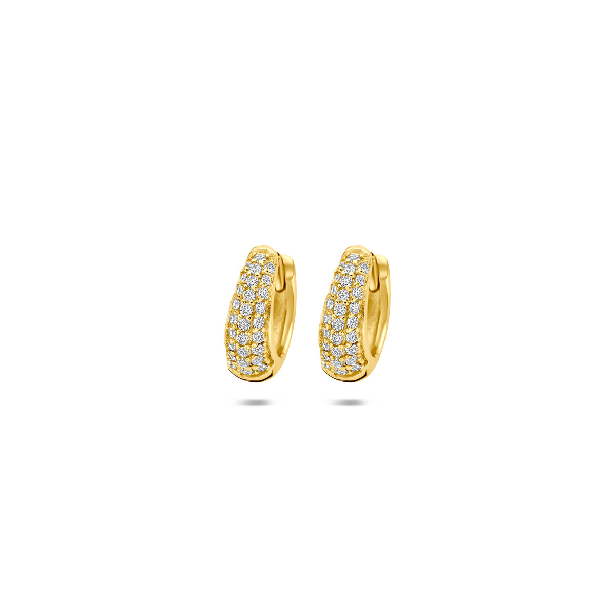 Verguld Zilver Zirkonia Klap Creool 4mm dik