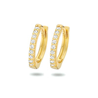Verguld Zilver Klapoorringen Zirkonia 1 Micron · Briljant