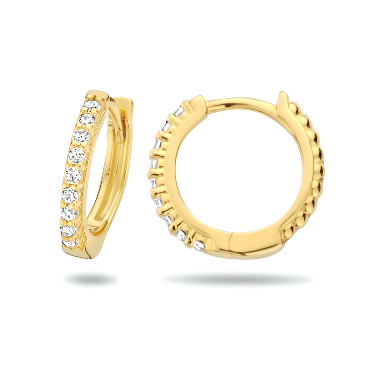 Verguld Zilver Klapoorringen Zirkonia 1 Micron