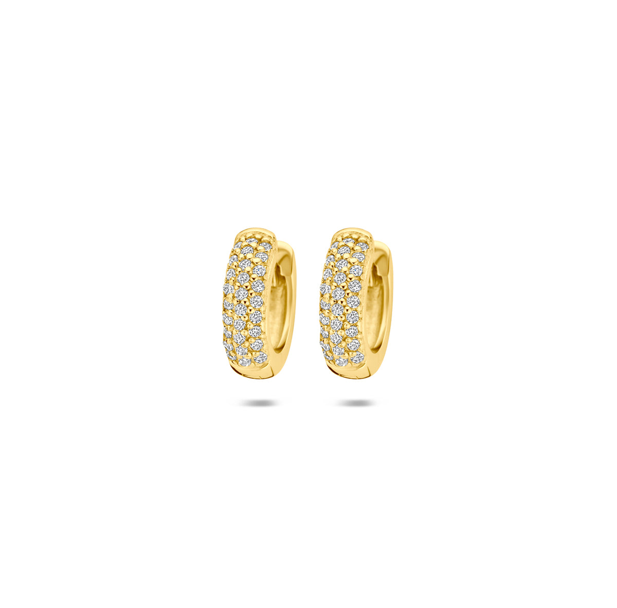 Verguld Zilver Klapoorringen Zirkonia 12mm 1 Micron