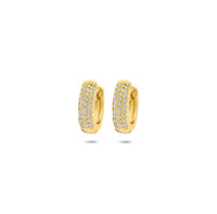 Verguld Zilver Klapoorringen Zirkonia 12mm 1 Micron
