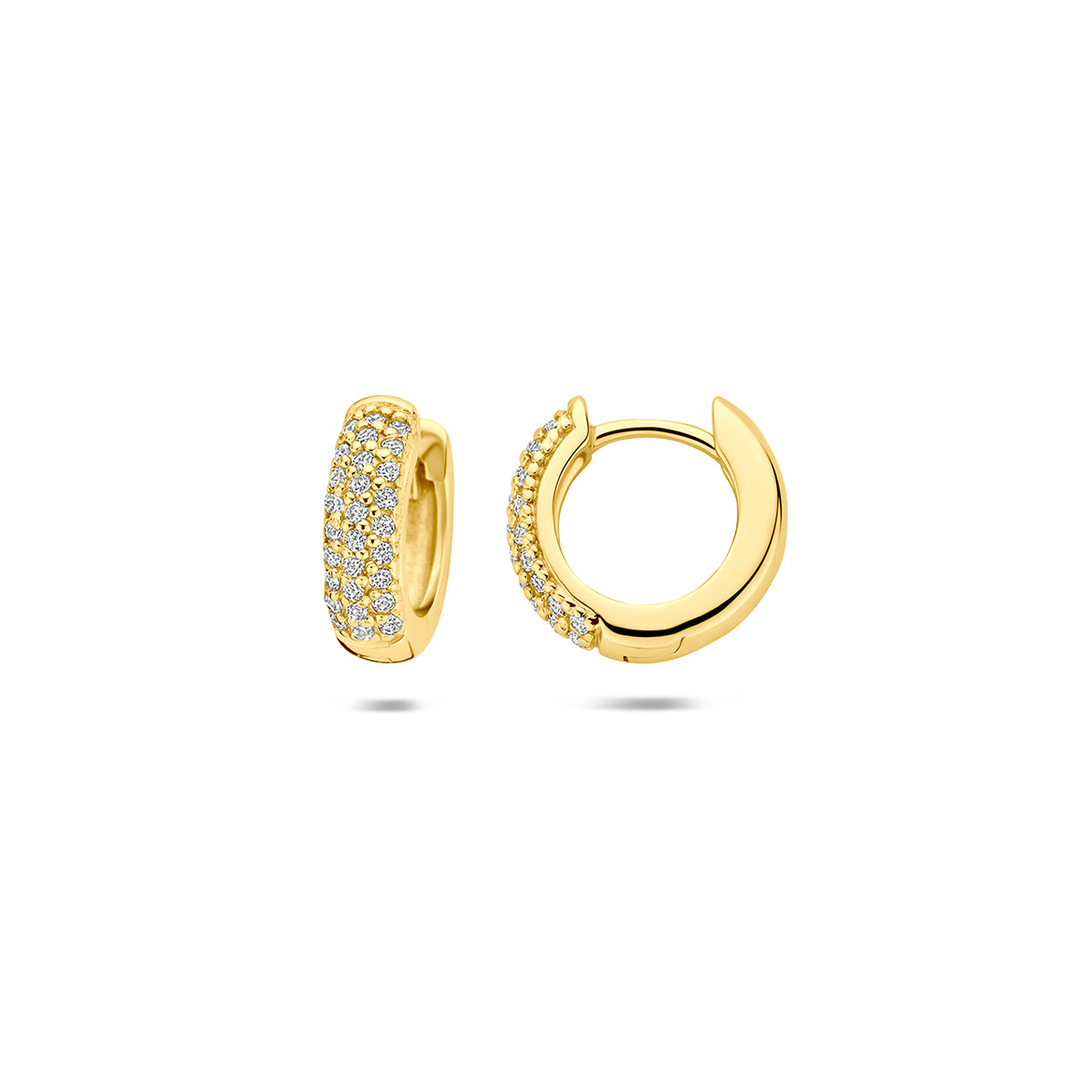 Verguld Zilver Klapoorringen Zirkonia 12mm 1 Micron