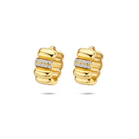 Verguld Zilver Klapoorringen Zirkonia 13,5mm 1 Micron