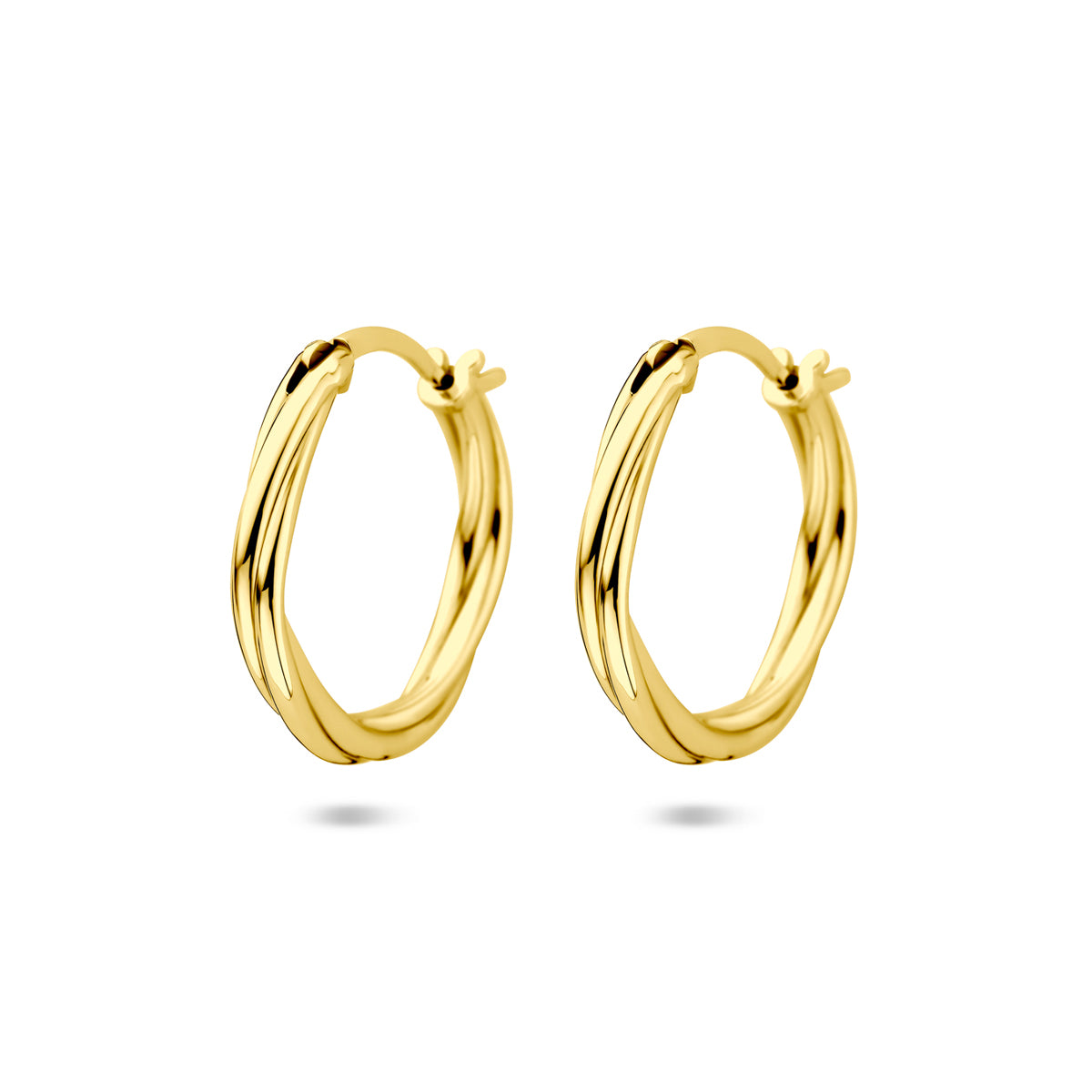 Verguld Zilver Oorringen Gedraaid 19mm 1 Micron