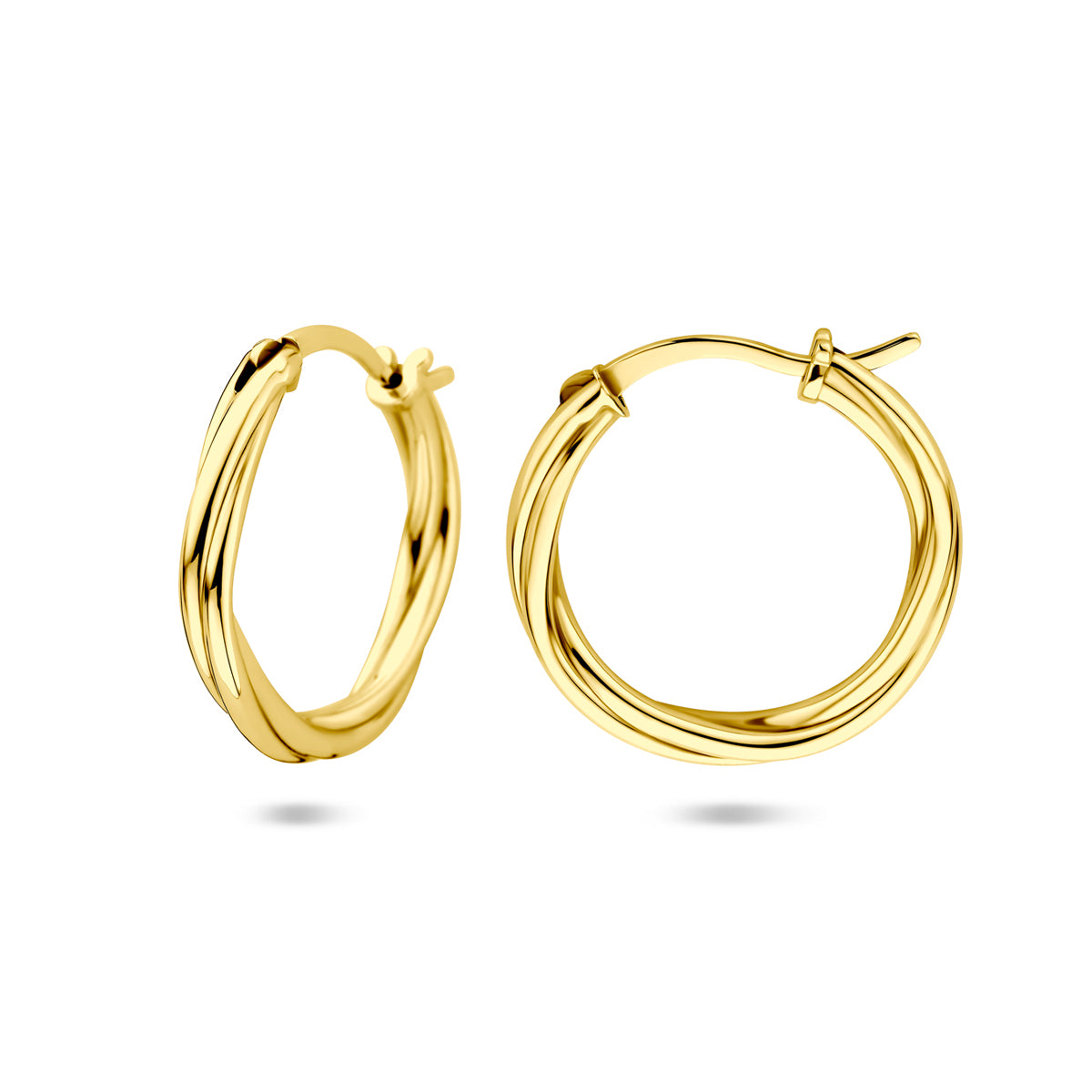 Verguld Zilver Oorringen Gedraaid 19mm 1 Micron