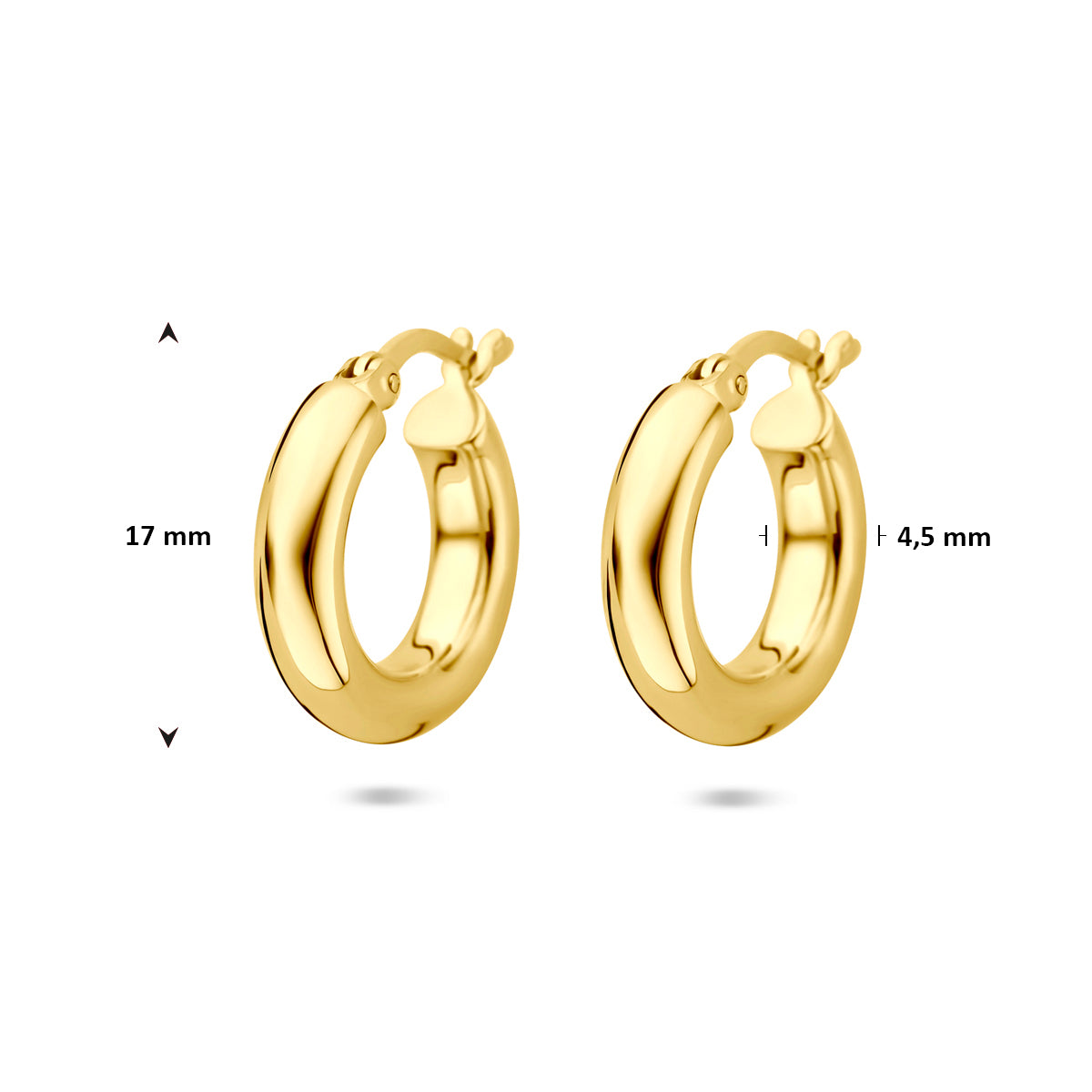 Verguld Zilver Oorringen 17mm 1 Micron