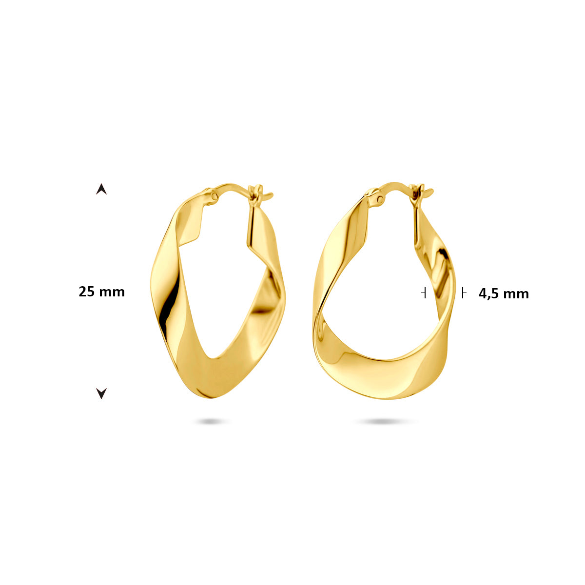 Verguld Zilver Oorringen 25mm 1 Micron