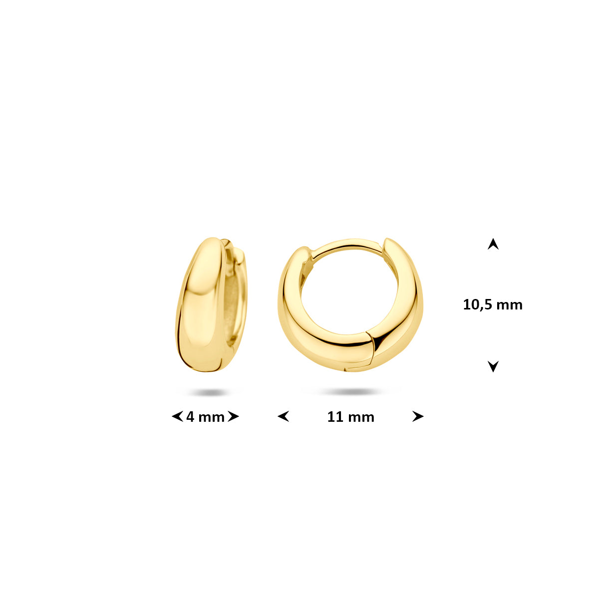 Verguld Zilver Klapoorringen Buis 4mm 1 Micron