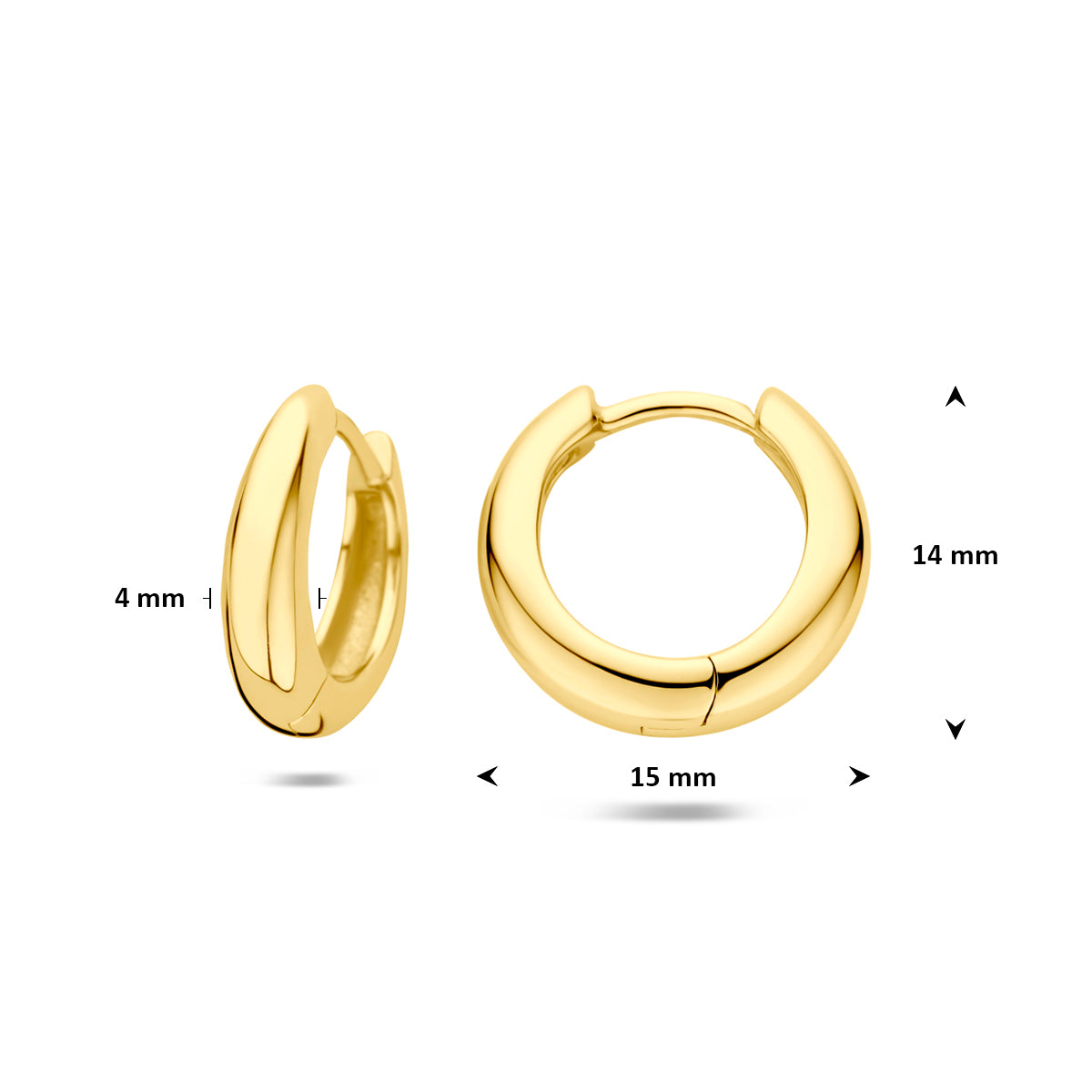 Verguld Zilver Klapoorringen Buis 4mm 1 Micron