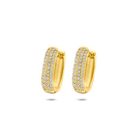 Verguld Zilver Klapoorringen Zirkonia Buis 4mm 1 Micron