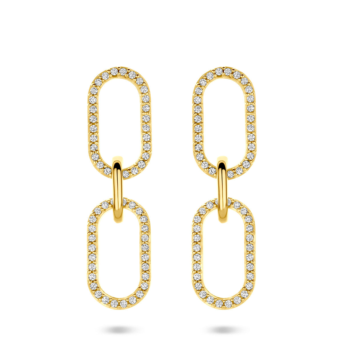 Verguld Zilver Oorhangers Zirkonia 33mm 1 Micron