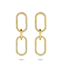 Verguld Zilver Oorhangers Zirkonia 33mm 1 Micron