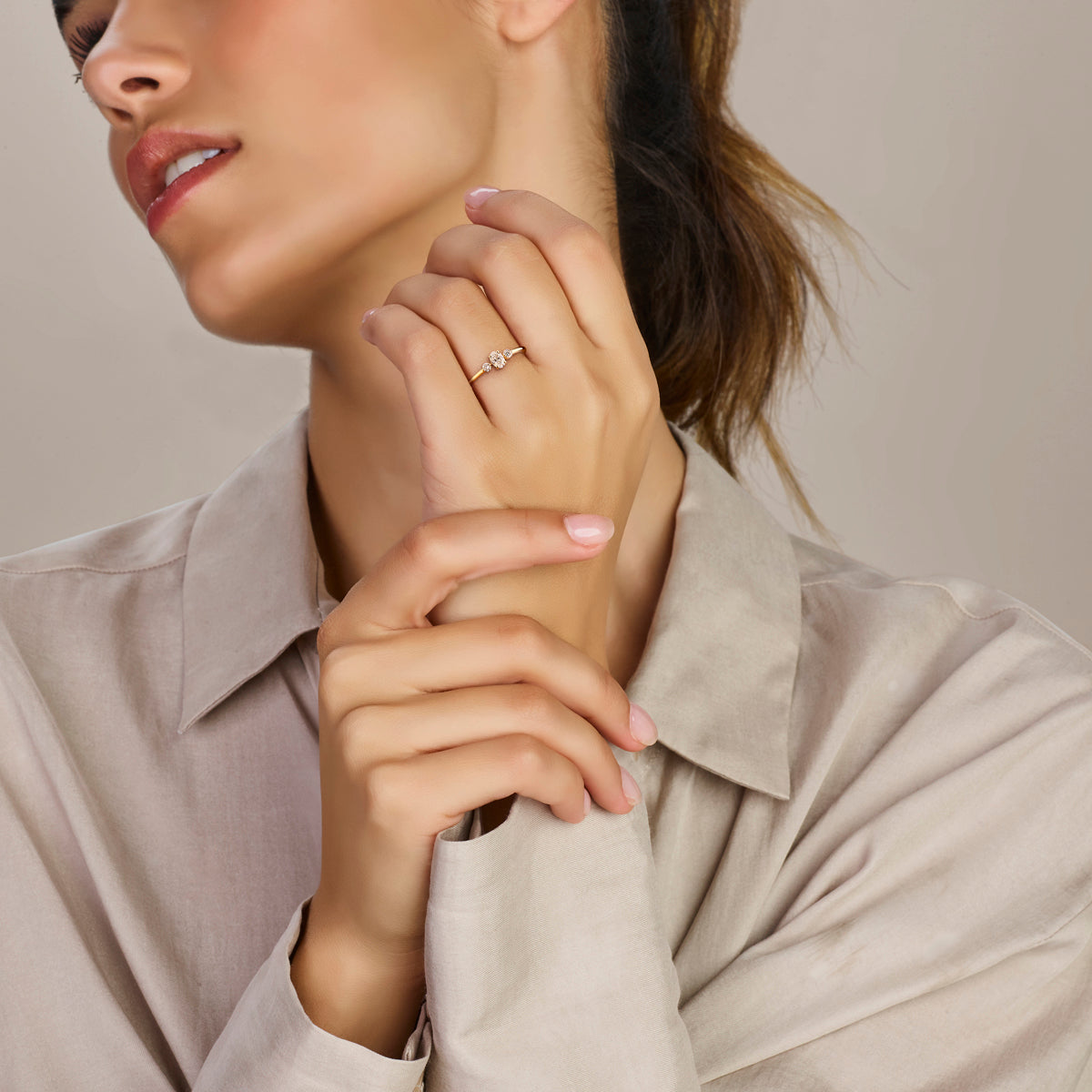 14k Goud Lab Diamant Ring 0.34ct