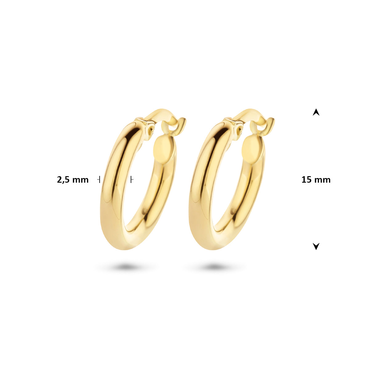 9k Goud Hefboomsluiting Oorring