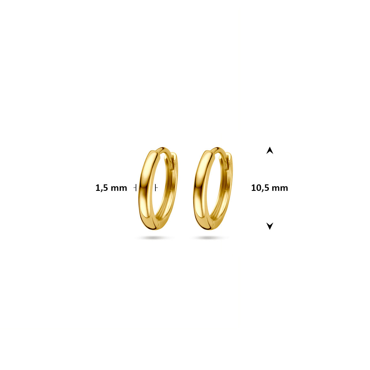 14k Goud Klap Creool 10.5x1.5mm