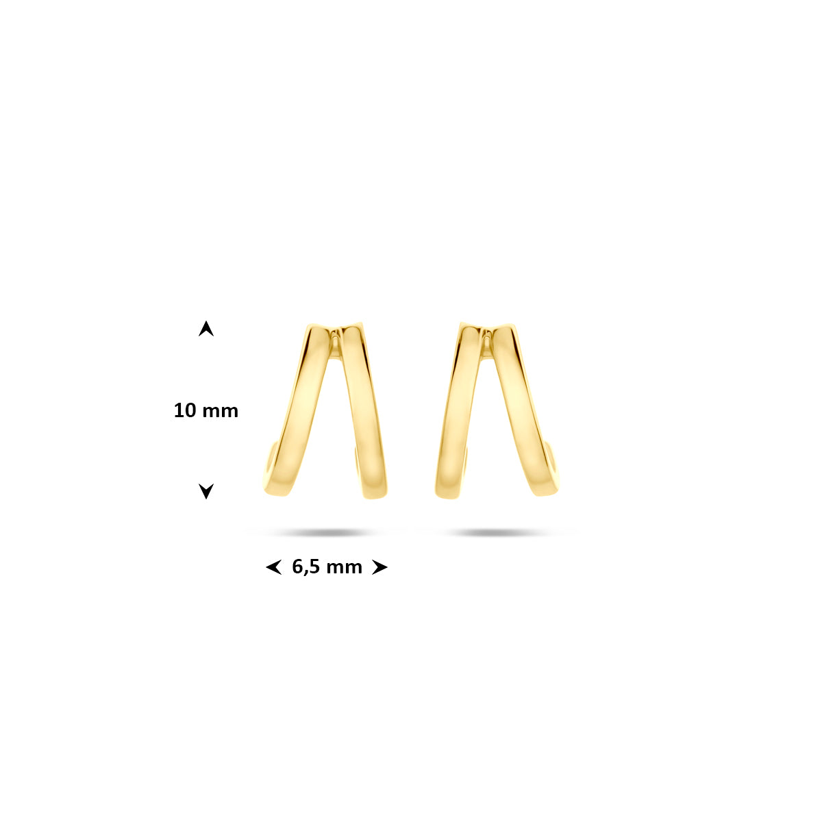 Verguld Zilver Steker Creool 10x6.5mm