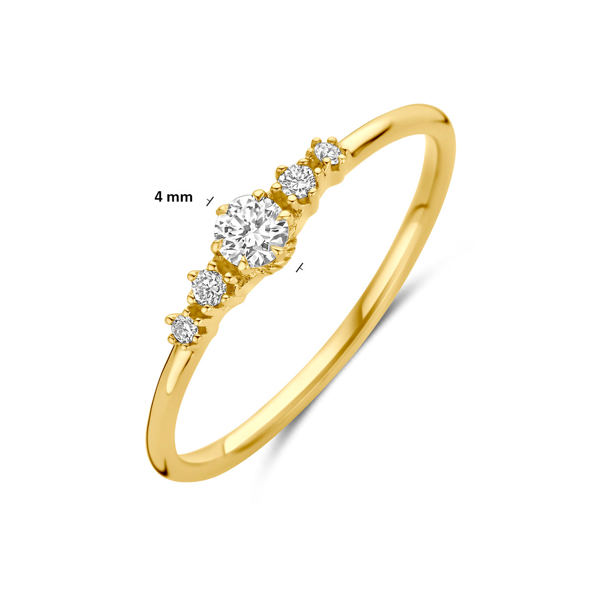 14k Goud Lab Diamant Ring 0.20ct