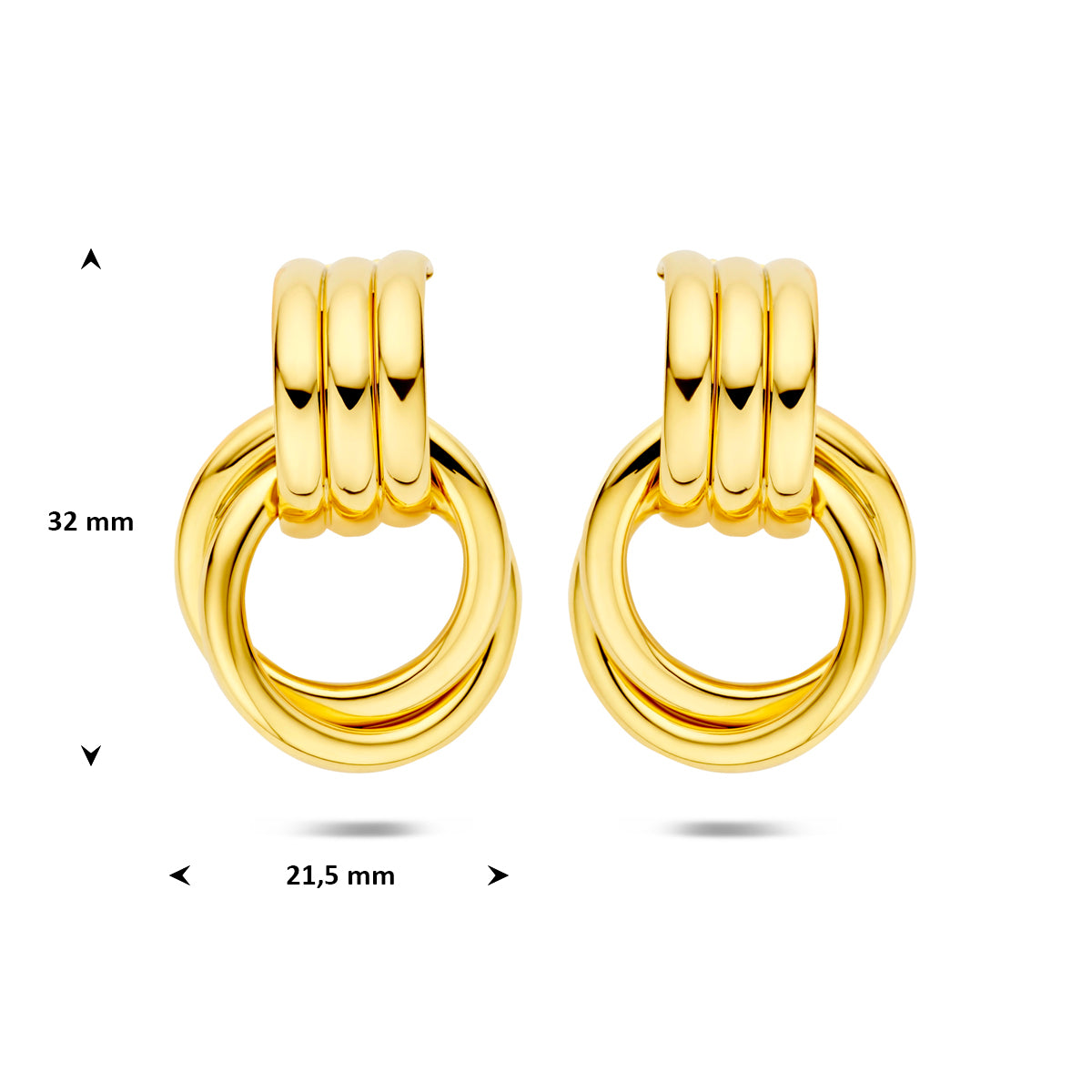 Verguld Zilver Steker Creool 32x21.5mm