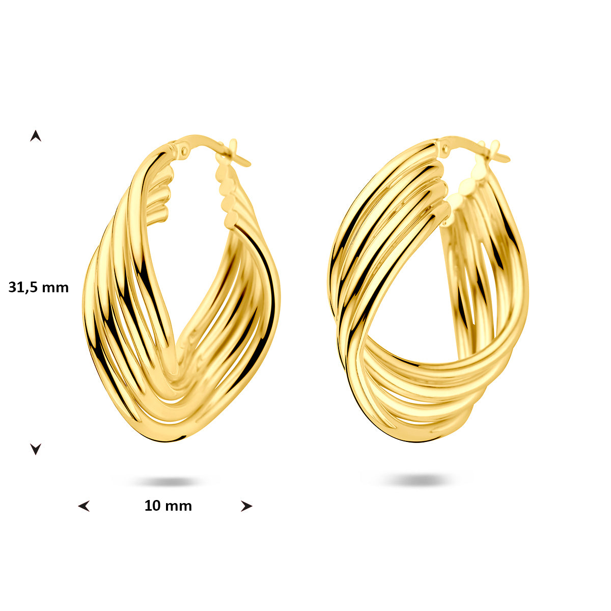 Verguld Zilver Oorring 31,5x10mm