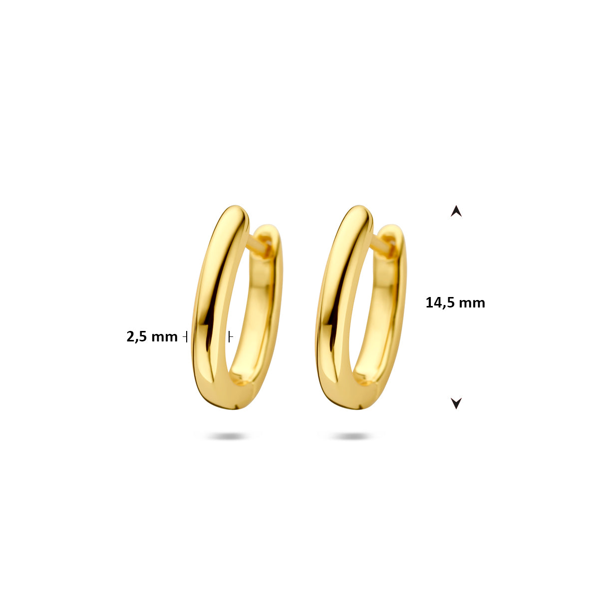 Verguld Zilver Klap Creool 14,5x12mm
