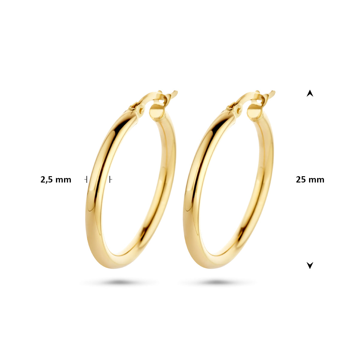 9k Goud Hefboomsluiting Oorring