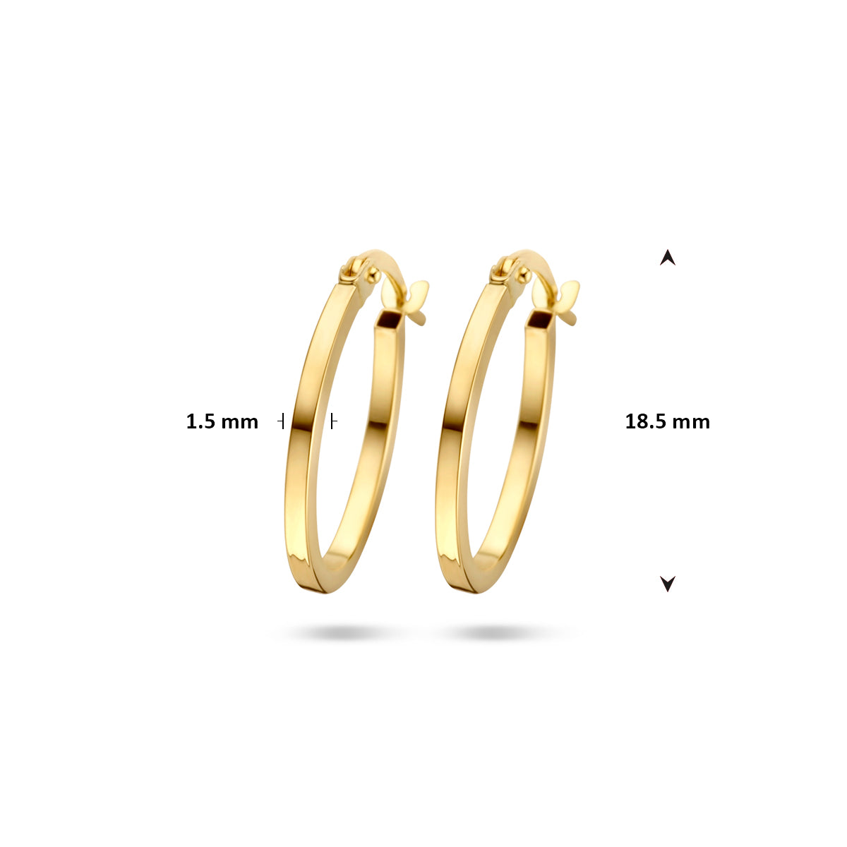 9k Goud Oorring 18.5x1.5mm