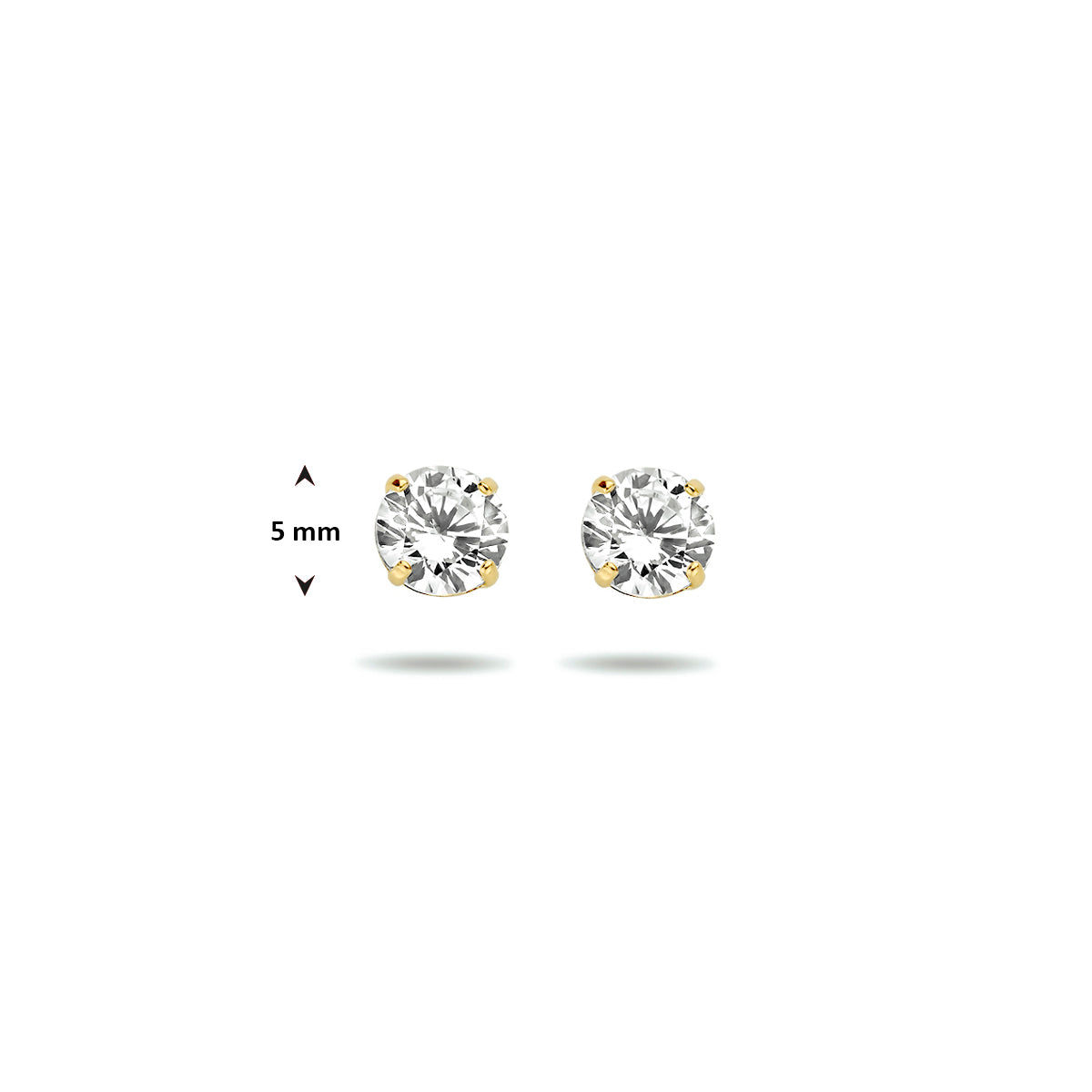 9k Goud Zirkonia Oorknop