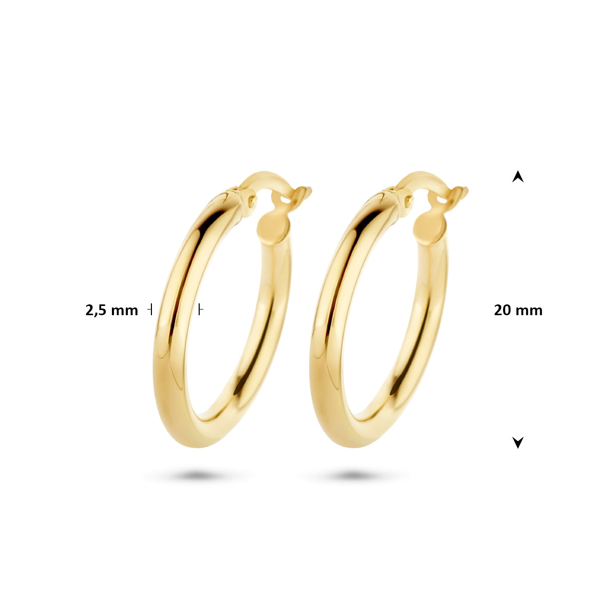9k Goud Hefboomsluiting Oorring