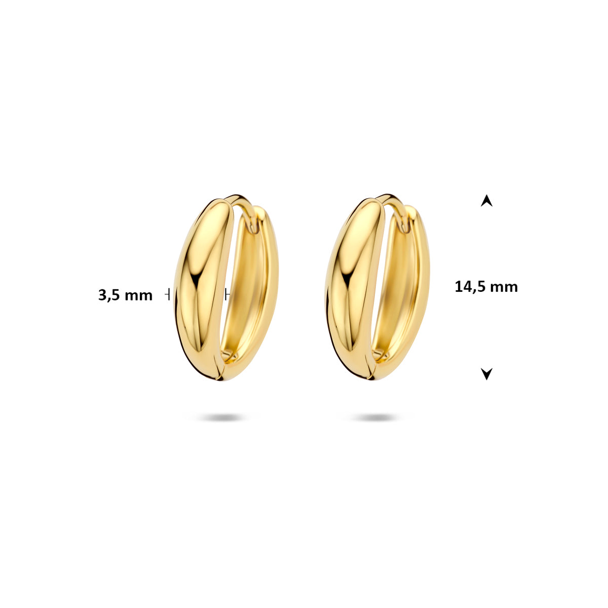 Verguld Zilver Klap Creool 14.5x3.5mm