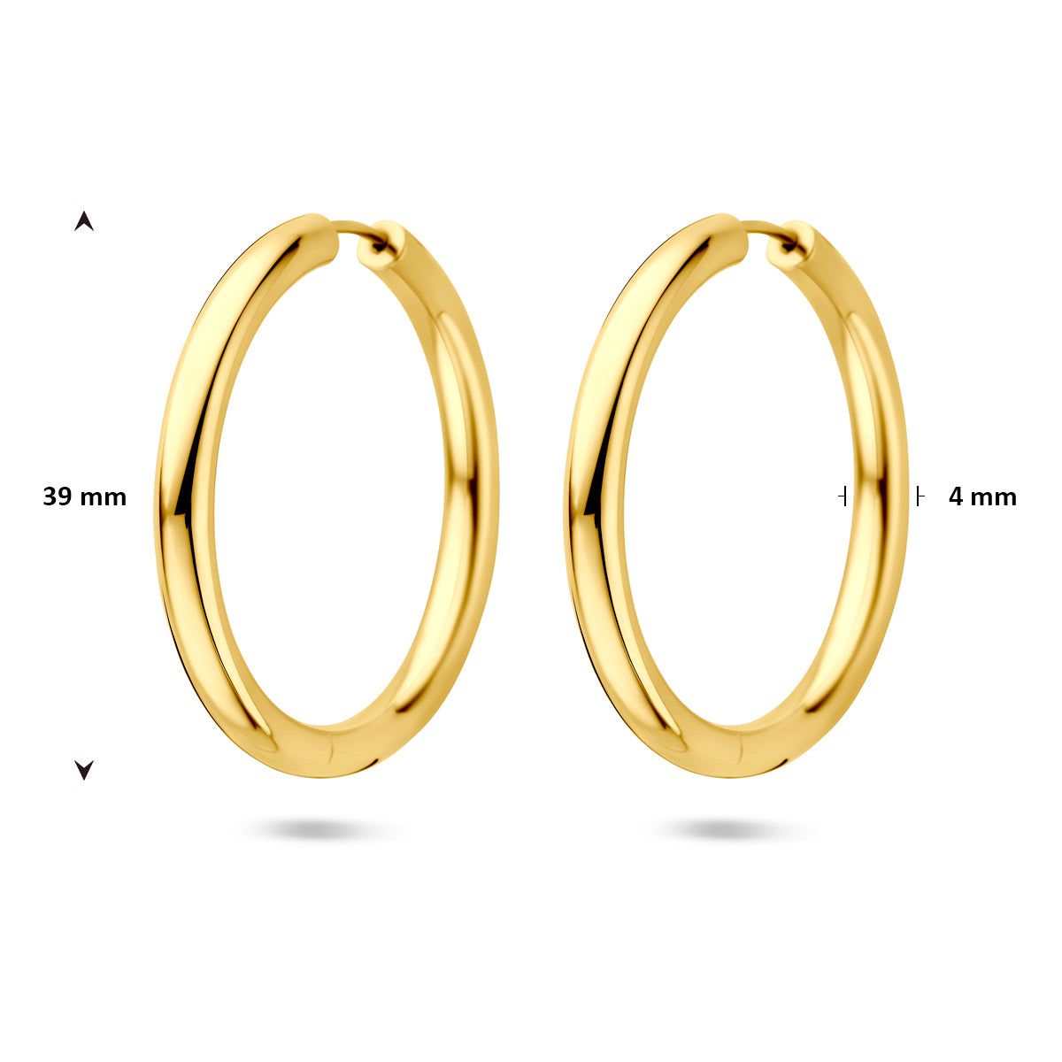 Verguld Zilver Klap Creool 39x4mm