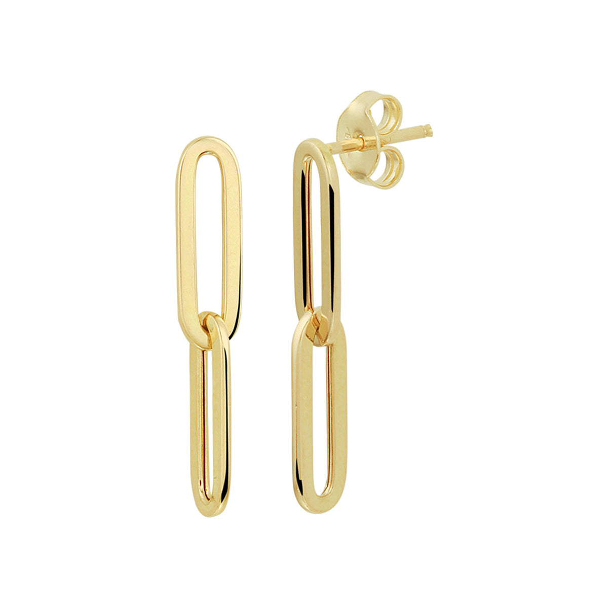 14k Goud Oorhangers Paperclip