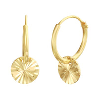 14k Goud Klapoorringen Rondje Gediamanteerd
