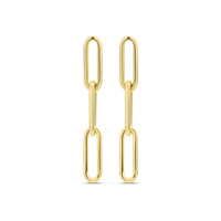 14k Goud Oorhangers Paperclip 20mm