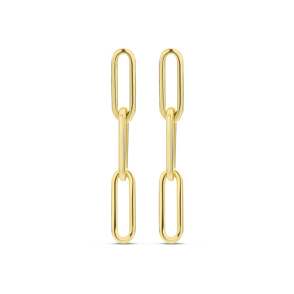14k Goud Oorhangers Paperclip 20mm