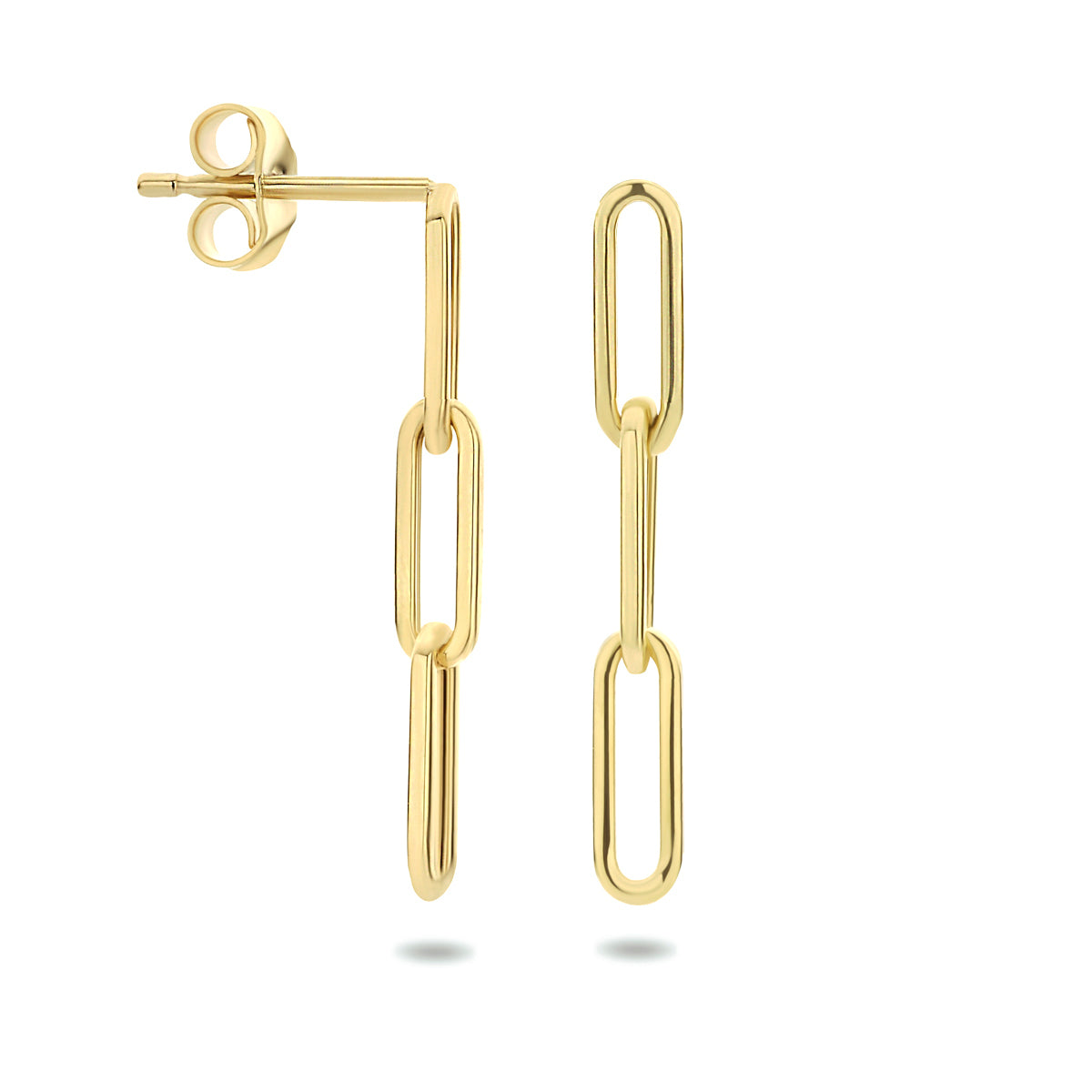 14k Goud Oorhangers Paperclip 20mm