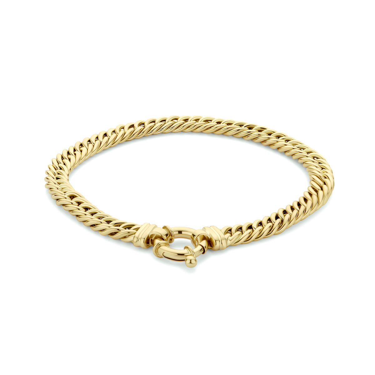 14k Goud Armband Gourmette 5,8mm 19 cm Met Groot Veerslot