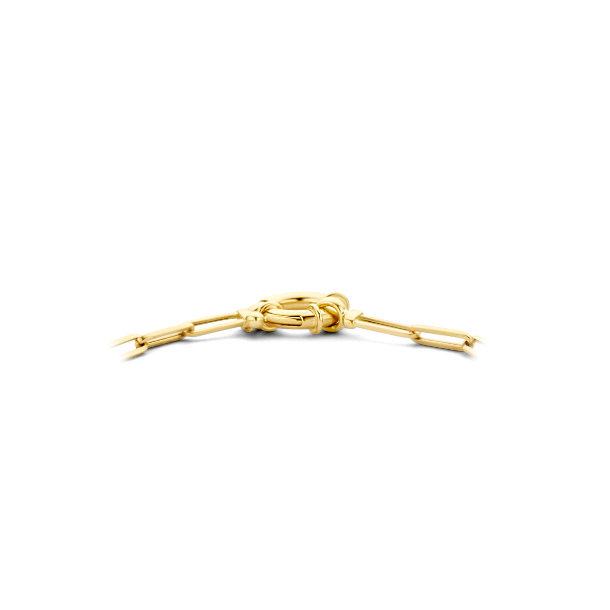 14k Goud Collier Paperclip Vierkante Buis 3,0mm 45 cm Met Groot Veerslot