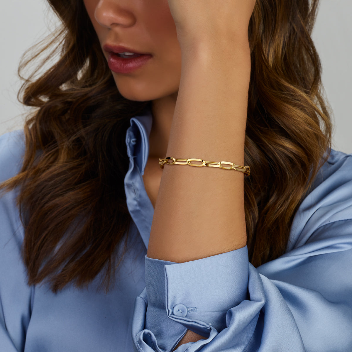 14k Goud Armband Paperclip Spitse Buis 6,0mm 18,5 cm
