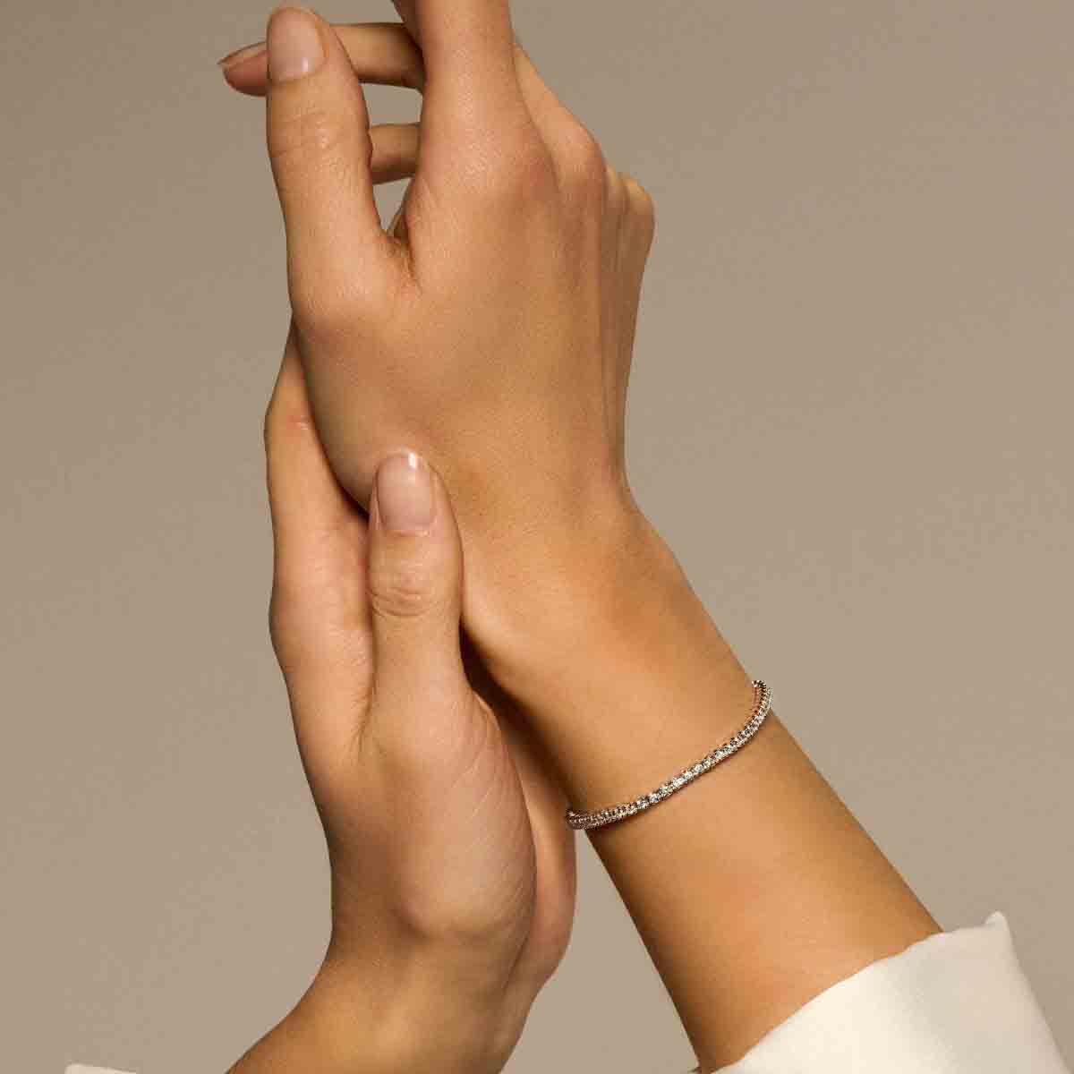 14k Goud Tennisarmband Diamant 1.00ct H SI 2,0mm 17,5 cm