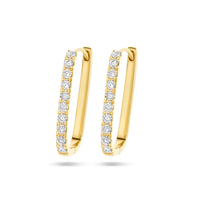 14k Goud Klapoorringen Paperclip Diamant 0.22ct (2x 0.11ct) H SI
