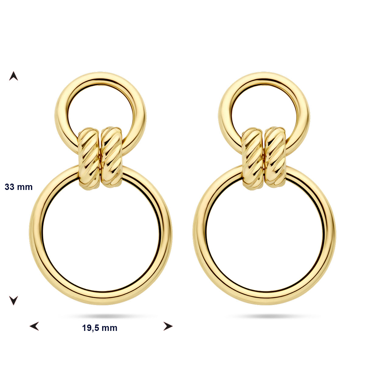 14k Goud Oorhangers Cirkels