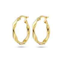 14k Goud Oorringen Gedraaide Buis