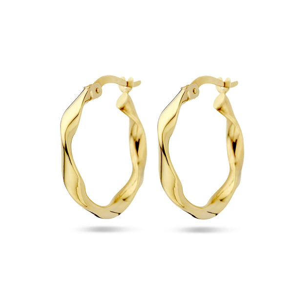 14k Goud Oorringen Gedraaide Buis